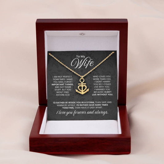 Meaningful Gift for Wife - Heartfelt Jewelry from Husband for Birthday, Anniversary, Valentine’s Day, Christmas - Anchor Pendant Necklace