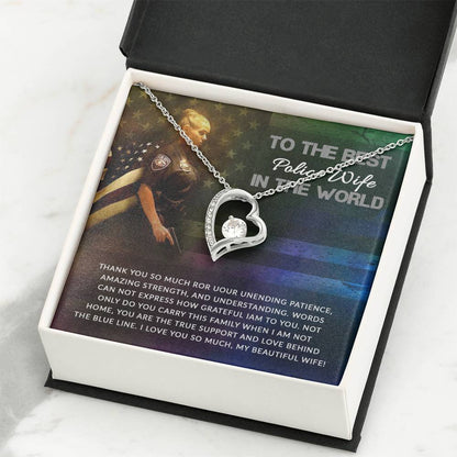 To The Best Police Wife In The World - Forever Love Necklace Gift from Husband