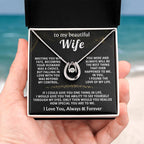 To My Beautiful Wife Necklace - Emotional Jewelry for Wife from Husband to Celebrate Love on Valentine’s Day & Beyond - Lucky In Love Necklace