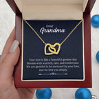 Dear Grandma - Your love is like a beautiful garden - Grandma Gift - Interlocking Hearts Necklace