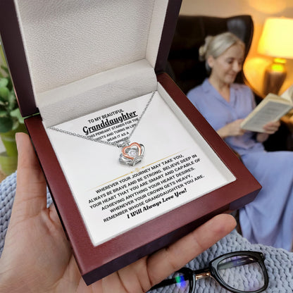 To My Granddaughter Necklace – Graduation Birthday Jewelry Idea for Granddaughter – Crown Pendant Necklace