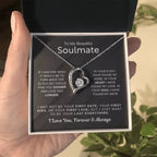To My Beautiful Soulmate Necklace - Romantic Gift for Her for Christmas & Love Celebrations - Forever Love Necklace