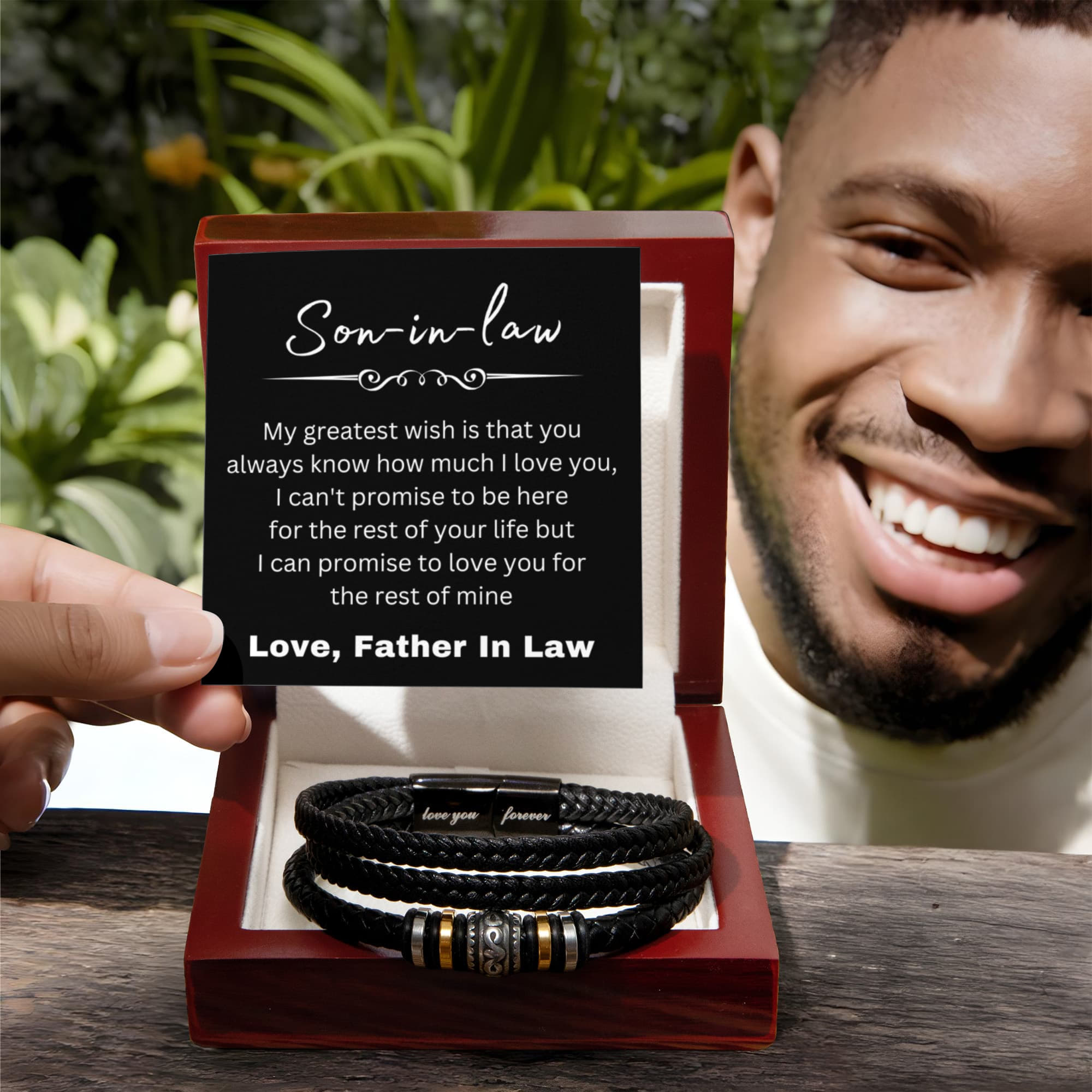 Son in Law Gift from Father in Law – Christmas, Graduation, Birthday – Love You Forever Bracelet
