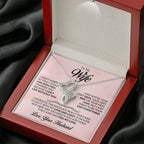 To My Wife Necklace - Emotional Jewelry Gift for Wife from Husband to Celebrate Love Every Day - Heart-to-heart Pendant Necklace