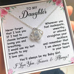 To My Daughter Necklace - Unique Daughter Gift for Christmas, Birthday & Graduation - Love Knot Necklace