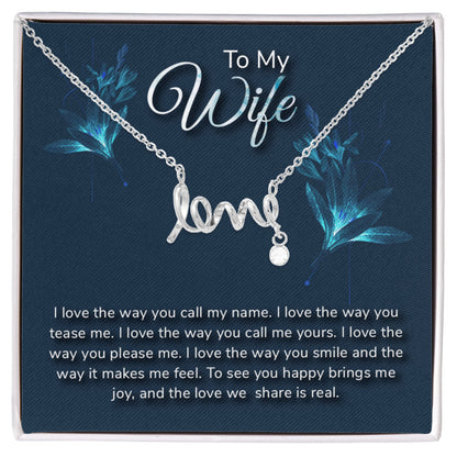 Just Because Gift for Wife - Romantic Jewelry from Husband - Scripted Love Necklace