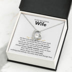 To My Beautiful Wife Necklace - Sentimental Birthday Gift from Husband, Romantic Jewelry for Valentine’s Day & Holidays - Forever Love Necklace
