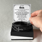 Parents to Son – Graduation, Birthday, Christmas Gift – Men’s Cross Bracelet