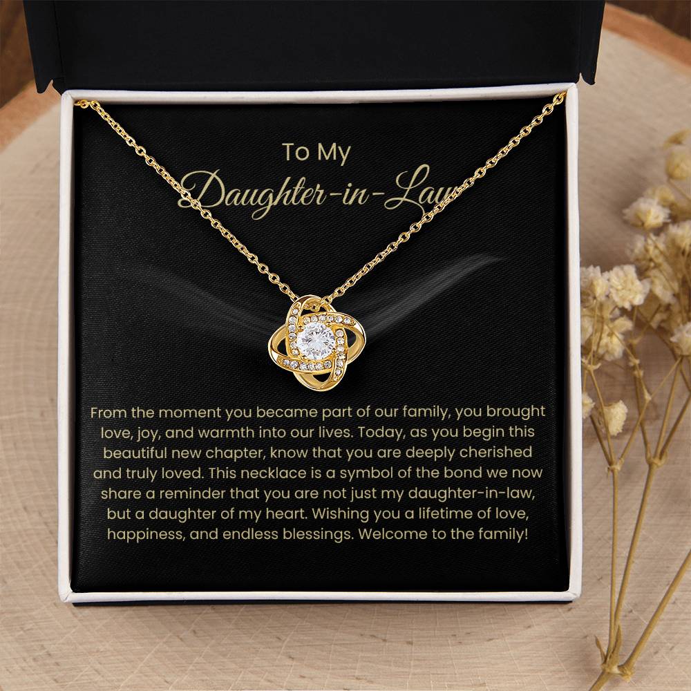 To My Daughter In Law - Love Knot Necklace - Gift for Bonus Daughter