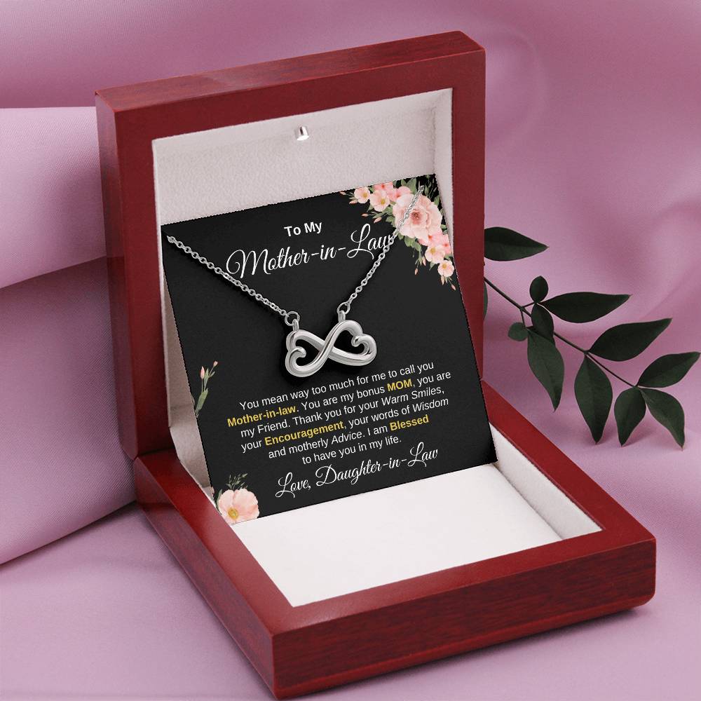 Mother In Law Gift from Daughter In Law - I am blessed to have you in my life - Endless Love Necklace
