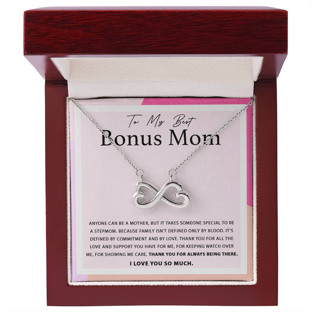 To My Best Bonus Mom - Thank You For Always Being There - Endless Love Necklace - Sentimental Bonus Mom Gift