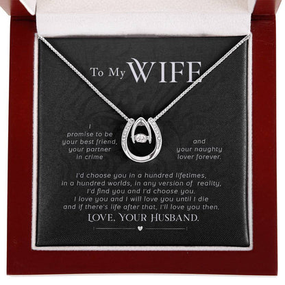 Sweet Gift for Wife from Husband - Romantic Jewelry for Everyday Love - Lucky In Love Necklace