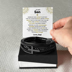 Dad to Son – Birthday, Graduation Gift – Men’s Cross Bracelet
