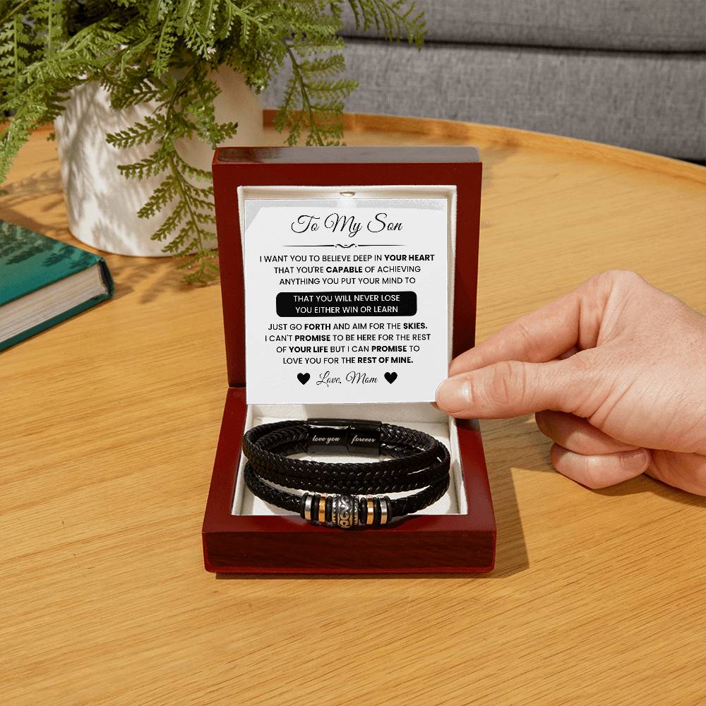 Mom’s Choice Gift for Son – Graduation, Birthday – Love You Forever Bracelet