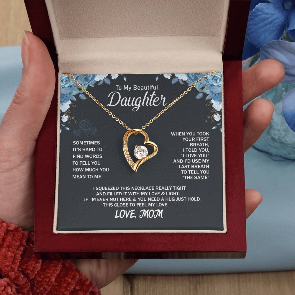 To My Daughter Necklace - Sentimental Birthday Gift from Mom - Forever Love Necklace