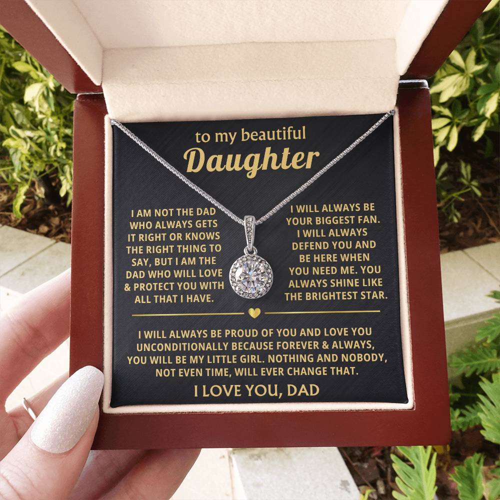 To My Daughter Necklace - Proud Dad to Daughter Jewelry for Birthday, Graduation & Special Celebrations - Eternal Hope Necklace