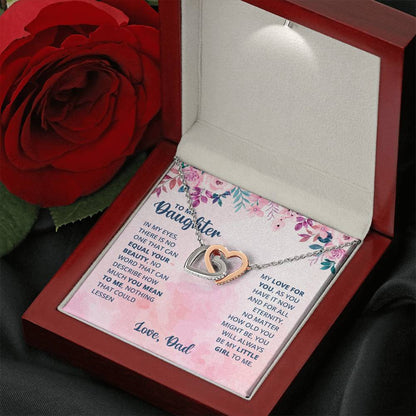 To My Daughter Necklace - Emotional Jewelry from Dad to Celebrate Love Every Day & Always - Interlocking Hearts Necklace