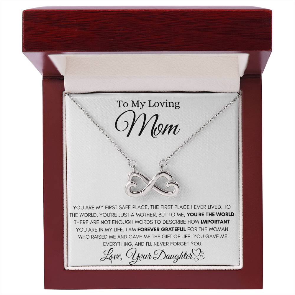 To My Loving Mom - You're the world - Endless Love Necklace - Unique Gift for Mom