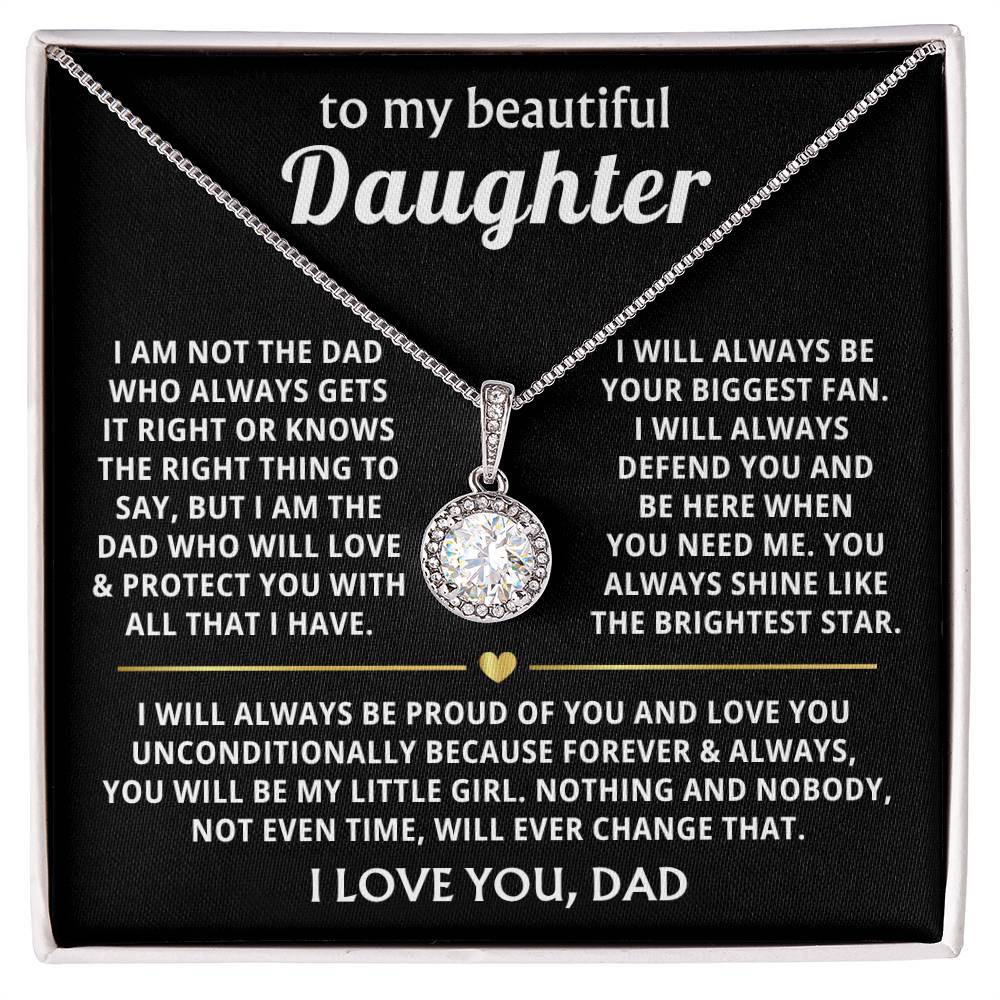 To My Daughter Necklace - Sentimental Birthday Gift from Dad, Meaningful Jewelry for Milestones & Holidays - Eternal Hope Necklace