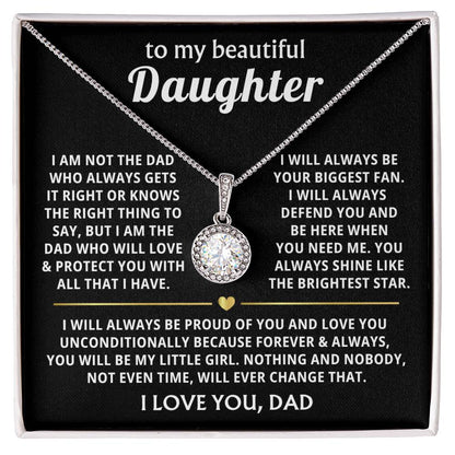 To My Daughter Necklace - Sentimental Birthday Gift from Dad, Meaningful Jewelry for Milestones & Holidays - Eternal Hope Necklace