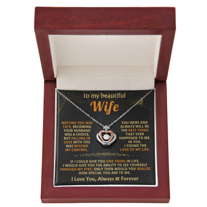 To My Wife Necklace - Beautiful Wife Gift from Husband for Birthday, Anniversary & Valentine’s Day - Crown Pendant Necklace