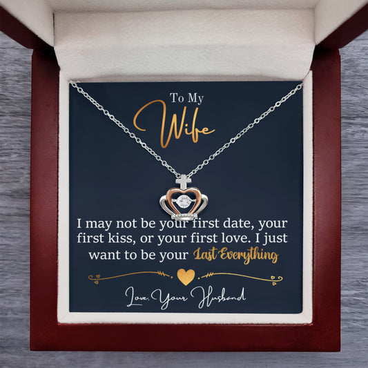 Romantic Gift for Wife from Husband - Meaningful Jewelry for Birthday, Anniversary, Christmas & Valentine’s Day - Crown Pendant Necklace