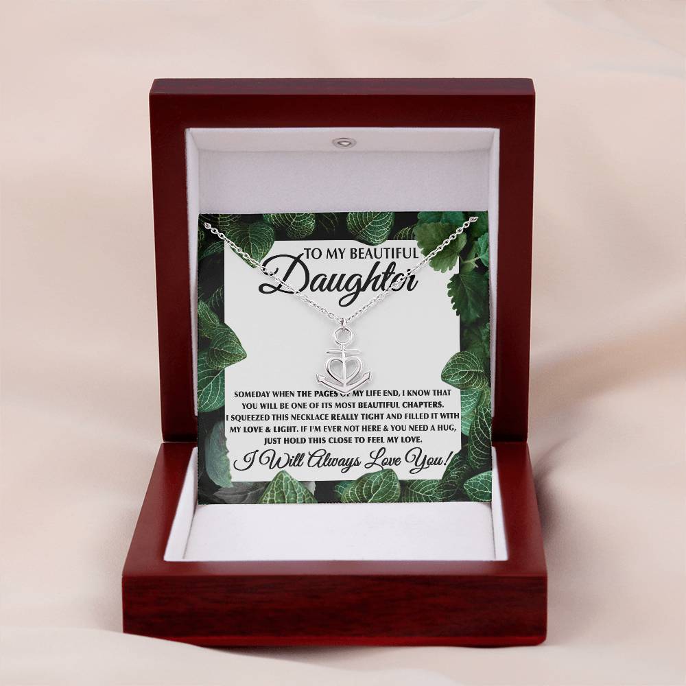 To My Daughter Necklace – Birthday & Graduation Jewelry for Her – Anchor Pendant Necklace