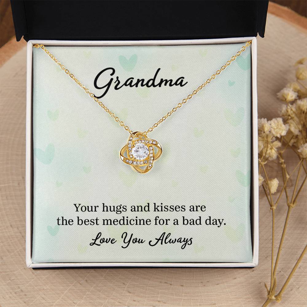 Gift for Grandma - Your Hugs and Kisses - Love Knot Necklace