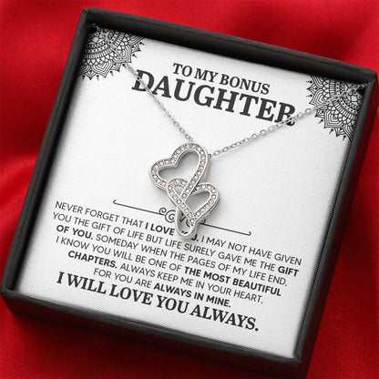 To My Daughter Necklace – Daughter Christmas Graduation Jewelry Gift – Heart-to-heart Pendant Necklace