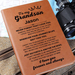 Graphic Journal for Grandson, Birthday Gift, Personalized Notebook, Cool Teen Writing Journal