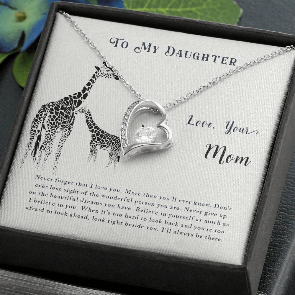 To My Daughter Necklace – Mom to Daughter Present for Graduation – Forever Love Necklace
