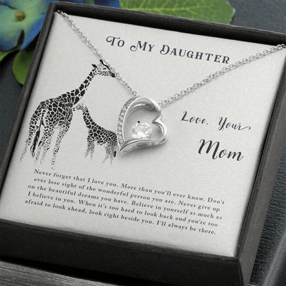 To My Daughter Necklace – Mom to Daughter Present for Graduation – Forever Love Necklace