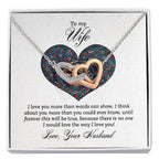 To My Wife Necklace - Sentimental Birthday Gift from Husband, Romantic Jewelry for Valentine’s Day & Holidays - Interlocking Hearts Necklace