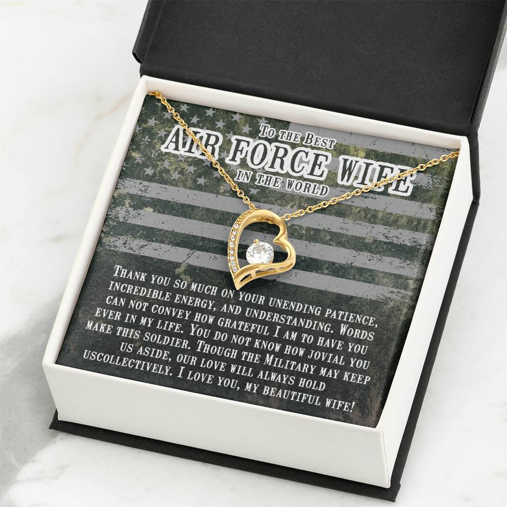 Jewelry Gift for Air Force Wife from Husband - Romantic & Heartfelt - Forever Love Necklace