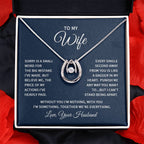 To My Wife Necklace - Special Love Jewelry for Wife from Husband for Birthday, Anniversary & Valentine’s Day - Lucky In Love Necklace