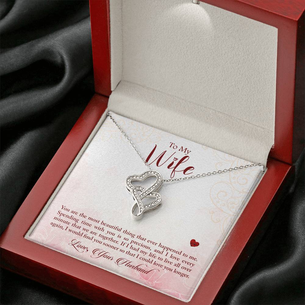 Gift for Wife from Husband - Sentimental Jewelry for Anniversary & Valentine’s Day - Heart-to-heart Pendant Necklace
