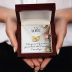 To My Love Necklace - Sweetest Gift for Wife from Husband for Valentine’s Day, Anniversary & Birthday Joy - Interlocking Hearts Necklace