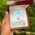 To My Daughter Necklace - Best Surprise Gift for Daughter from Dad for Graduation, Birthday & Christmas - Love Knot Necklace