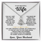 To My Wife Necklace - Heartfelt Gift for Birthday & Valentine’s Day - Anchor Pendant Necklace
