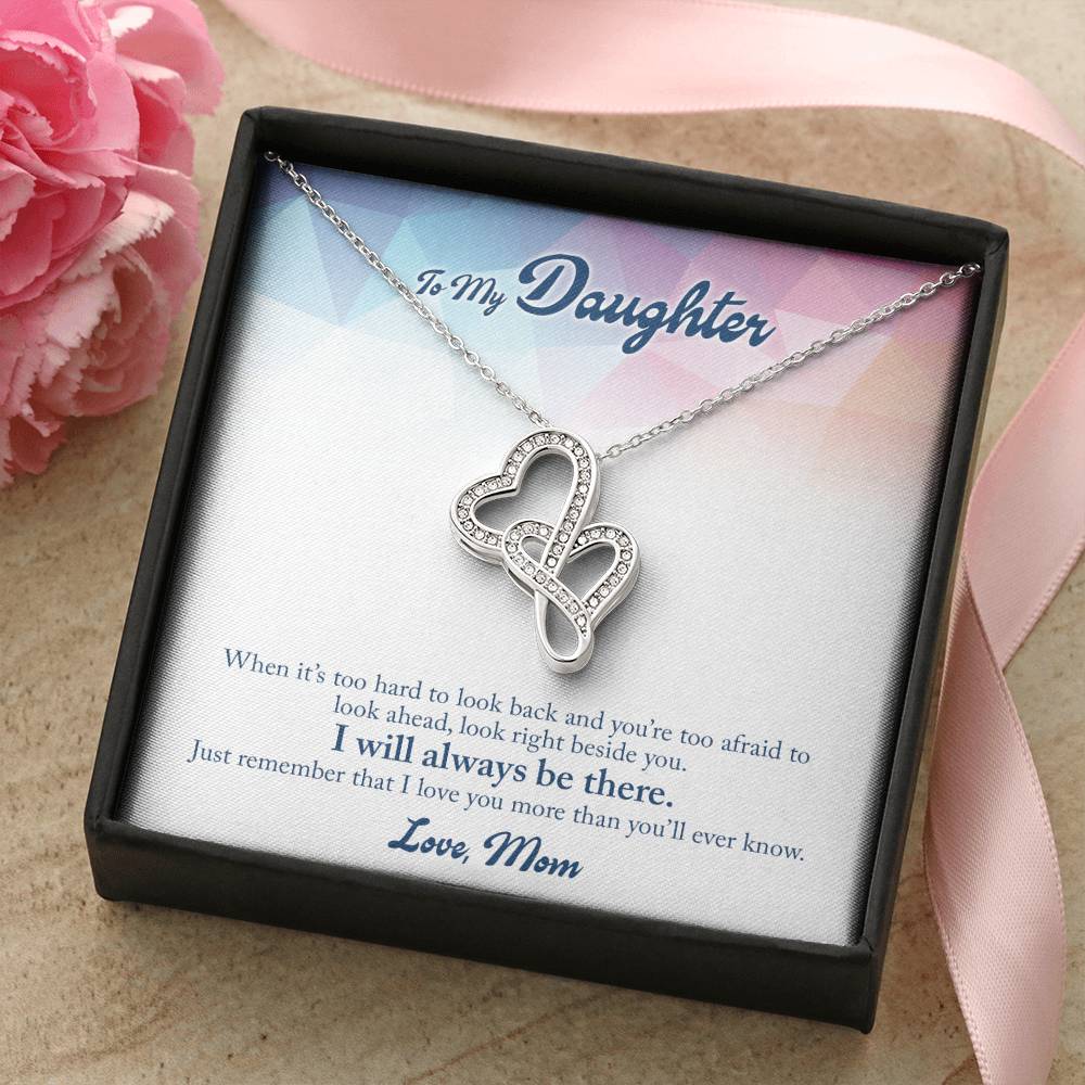 To My Daughter Necklace - Heartwarming Gift for Daughter’s Special Day from Mom - Heart-to-heart Pendant Necklace