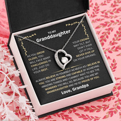 Graceful Necklace for Granddaughter, Elegant Jewelry, Loving Gift for Her, Forever Love Necklace, To My Beautiful Granddaughter