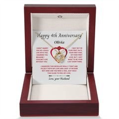 4 Year Anniversary Necklace, Loving Gift for Her, Celebrate Your Journey, Forever Memories & Endless Bond, Happy 4th Anniversary