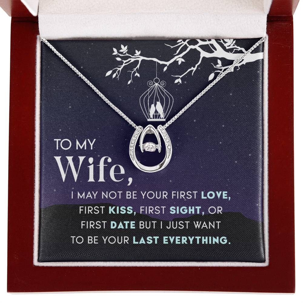 To My Wife Necklace - Sentimental Jewelry Gift from Husband for Birthday, Anniversary & Valentine’s Day - Lucky In Love Necklace