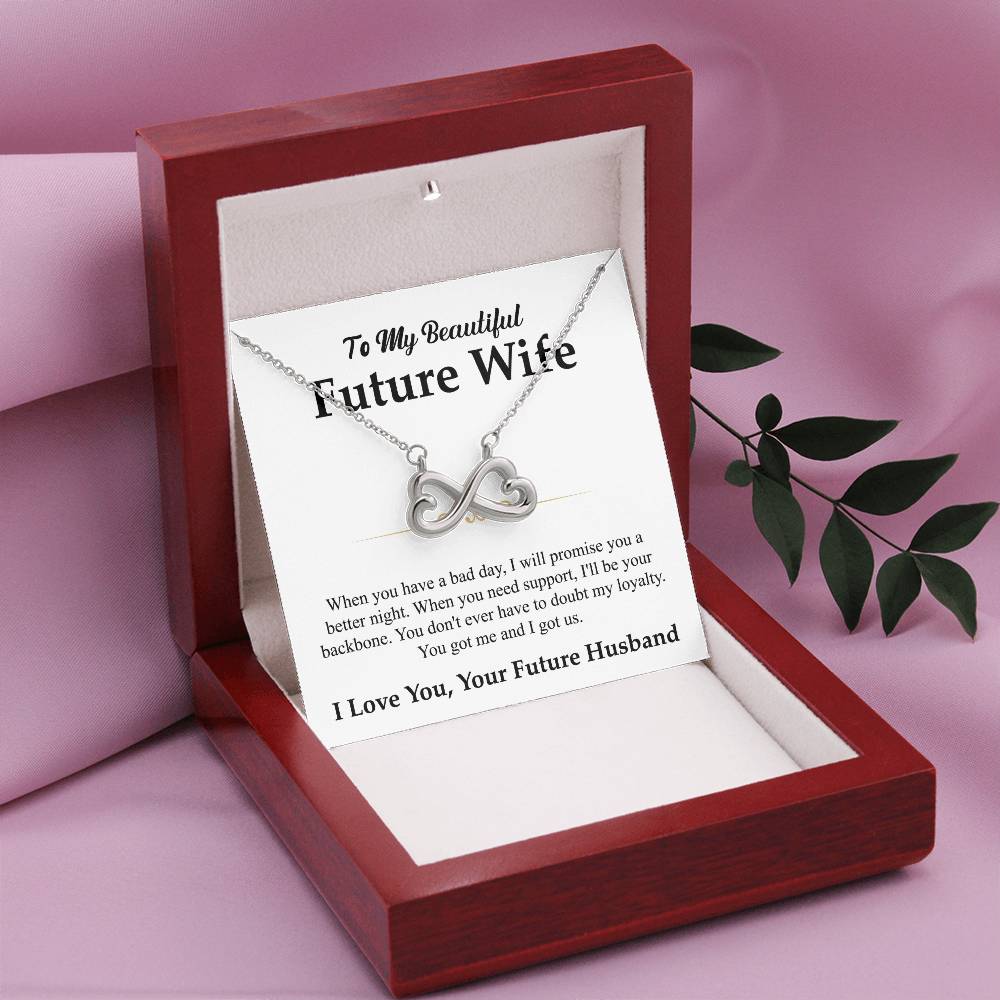 Future Wife Jewelry Gift - Long Lasting Romantic Necklace for Celebrating Love & Upcoming Marriage - Endless Love Necklace
