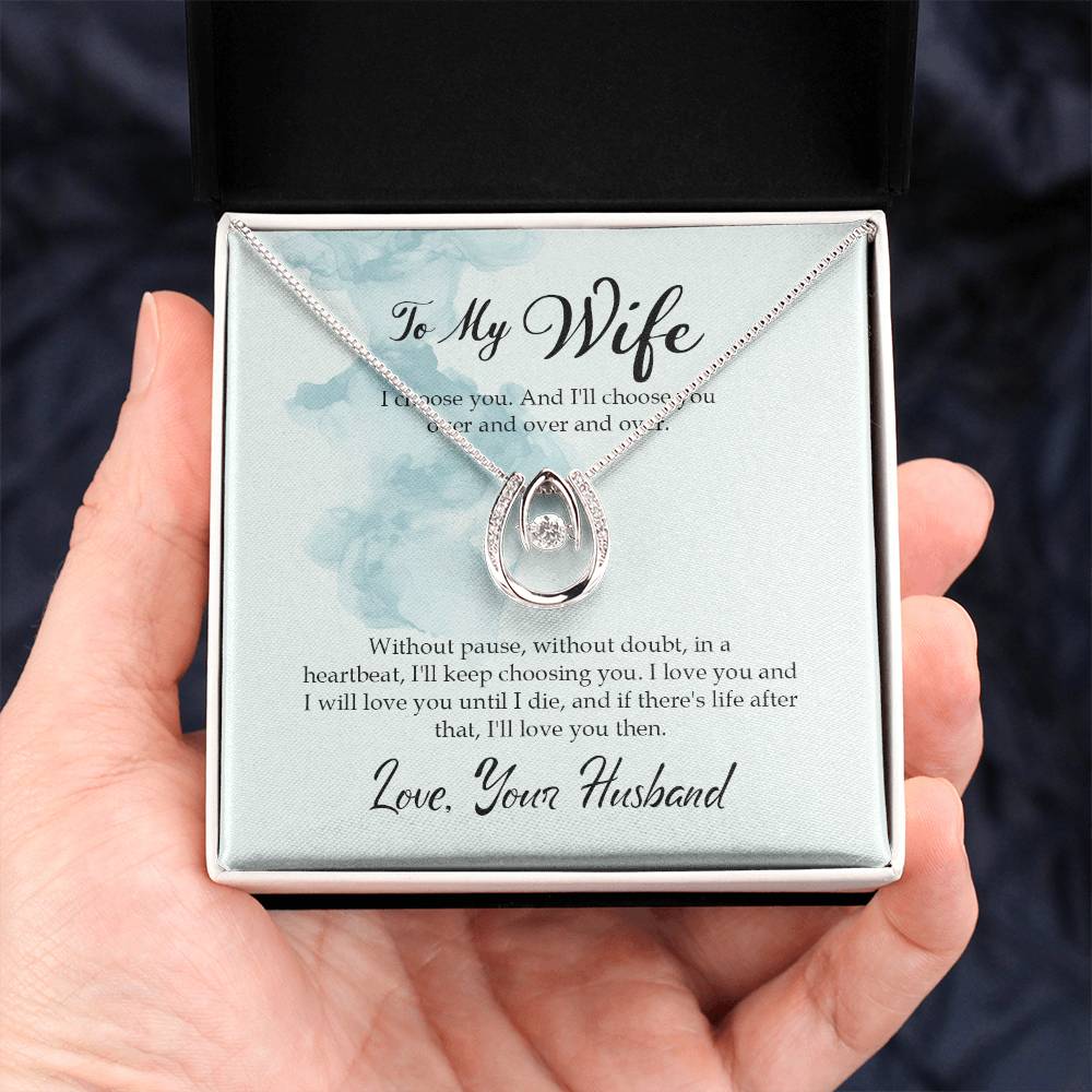 Emotional Wife Gift - Loving Jewelry from Husband for Birthday, Valentine’s Day & Anniversary - Lucky In Love Necklace