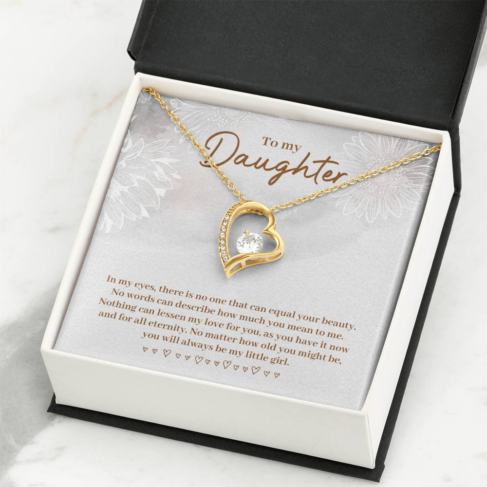 To My Daughter Necklace – Daughter Birthday & Graduation Jewelry Surprise – Forever Love Necklace