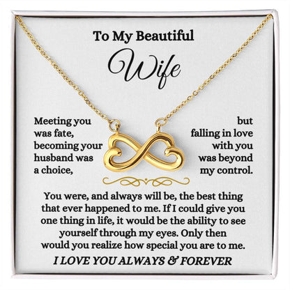 To My Wife Necklace - Emotional Husband to Wife Love Jewelry for Birthday, Valentine’s Day & Annual Celebrations - Endless Love Necklace