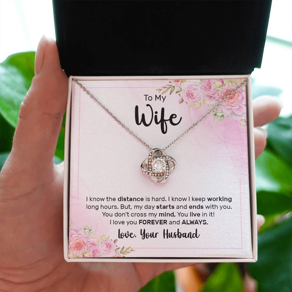 Wife Gift from Husband - Meaningful Jewelry for Valentine’s Day & Special Occasions - Love Knot Necklace