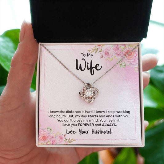 Wife Gift from Husband - Meaningful Jewelry for Valentine’s Day & Special Occasions - Love Knot Necklace