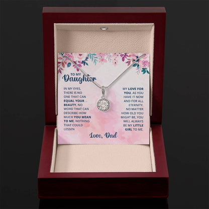 To My Daughter Necklace - Sweetest Daughter Gift from Dad for Birthday Joy & Proud Dad Love - Eternal Hope Necklace